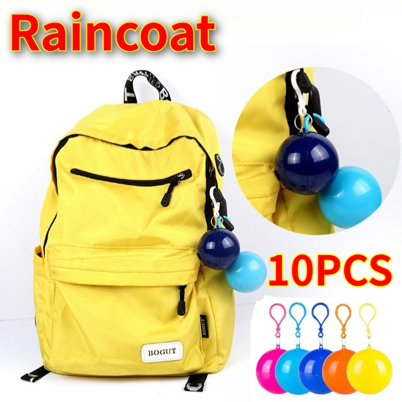 Emergency Poncho Rain - 10PCS Colorful Mini Portable Raincoat Ball