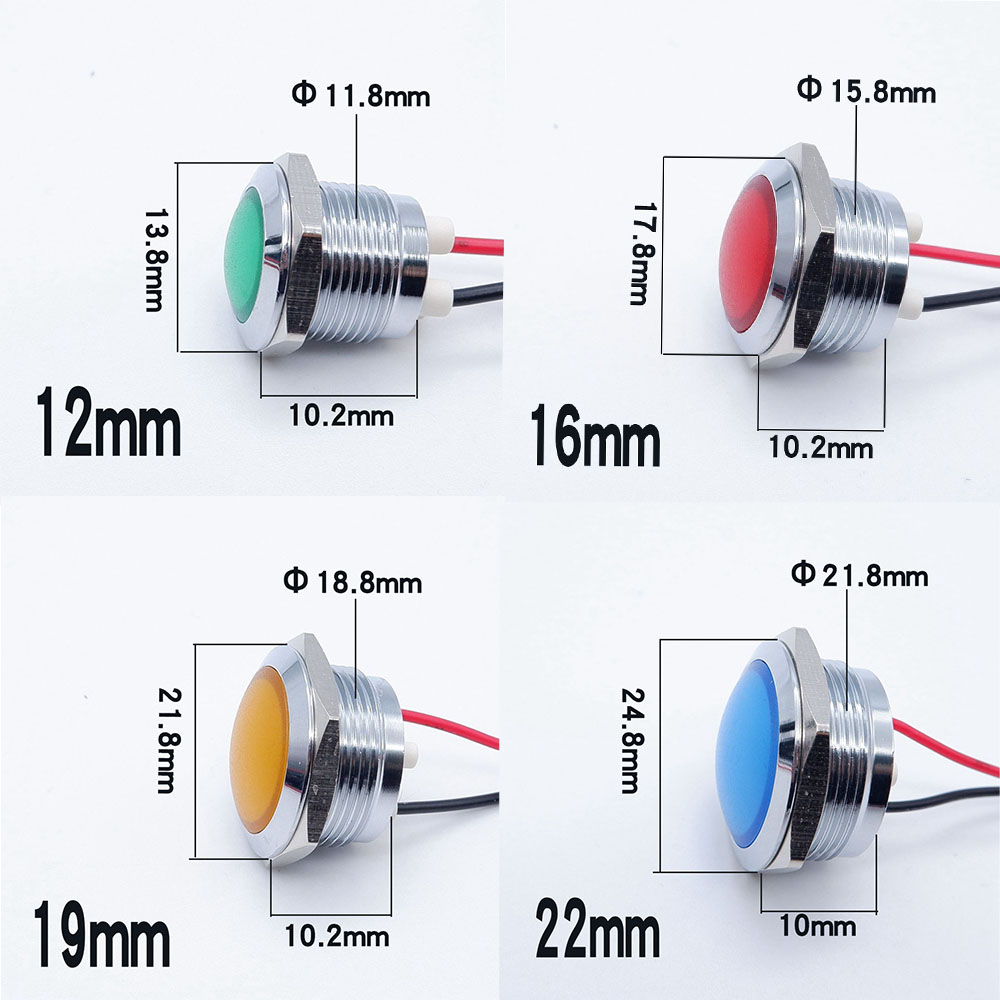 10pcs 12/16/19/22mm Metal LED  - Signal Panel Orange review and price