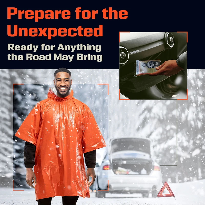 Aluminum Coated Hooded Emergen - Emergency Poncho Rain review and price