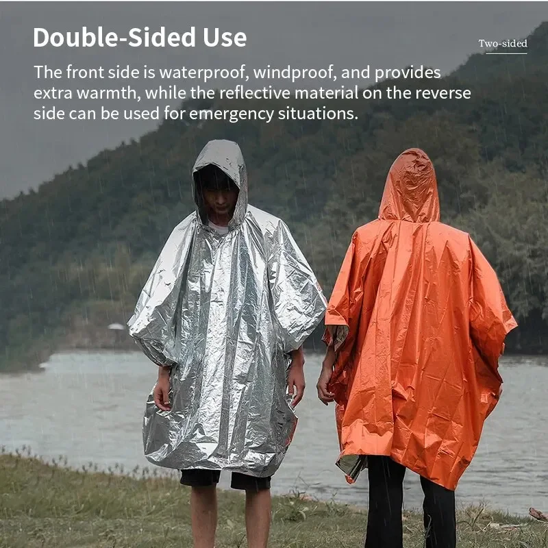 Aluminum Coated Hooded Emergen - Emergency Poncho Rain review and price