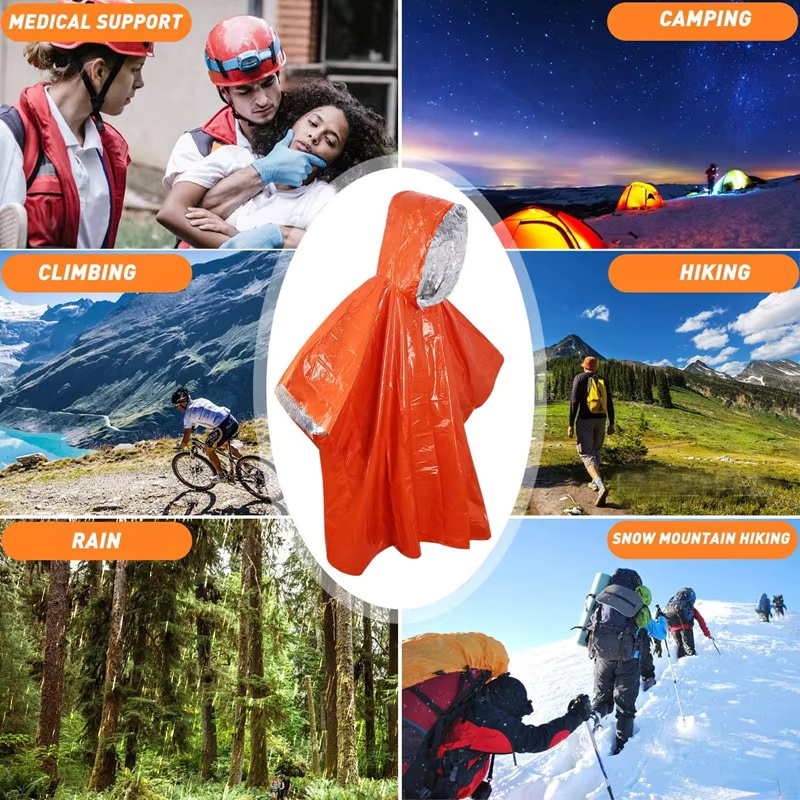 Emergency Survival Rain Poncho - Survival Blanket Reflective review and price